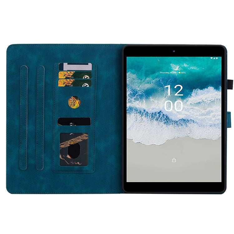 For Nokia T21 Lily Embossed Leather Tablet Case