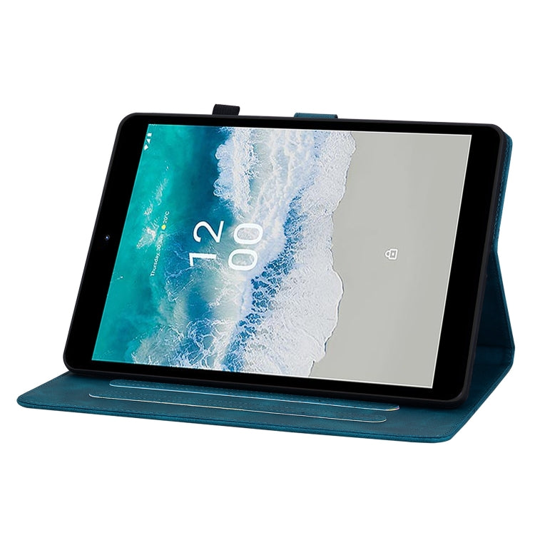 For Nokia T21 Lily Embossed Leather Tablet Case
