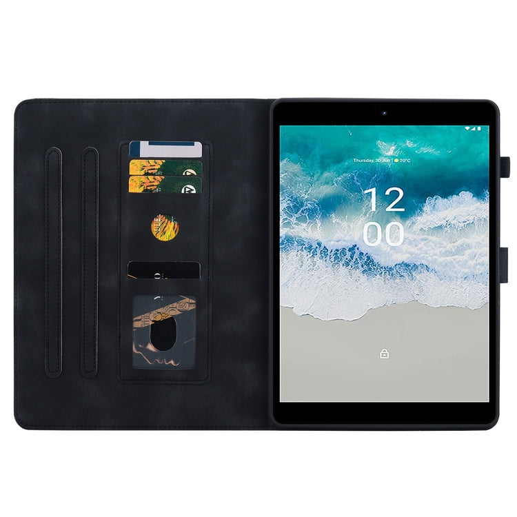 For Nokia T21 Lily Embossed Leather Tablet Case