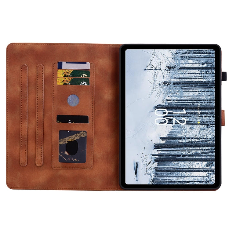 For Nokia T10 Lily Embossed Leather Tablet Case