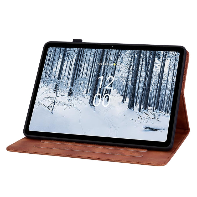 For Nokia T10 Lily Embossed Leather Tablet Case