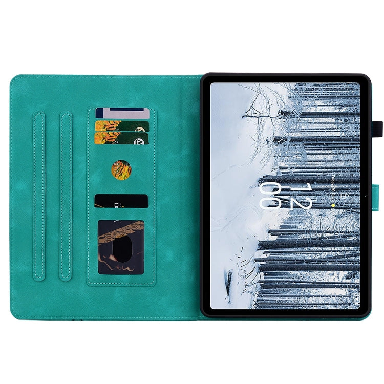 For Nokia T10 Lily Embossed Leather Tablet Case