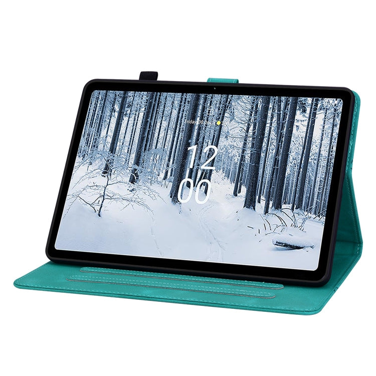 For Nokia T10 Lily Embossed Leather Tablet Case