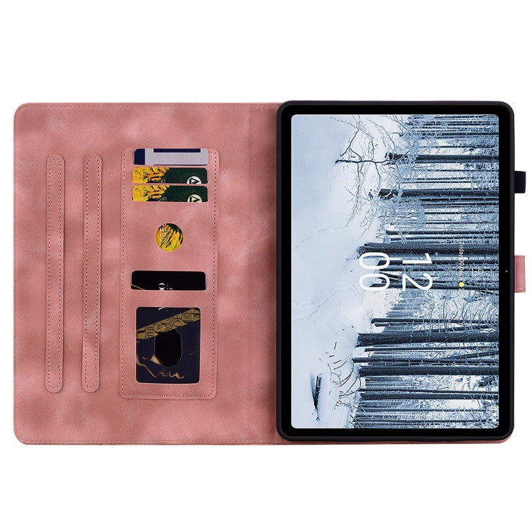 For Nokia T10 Lily Embossed Leather Tablet Case