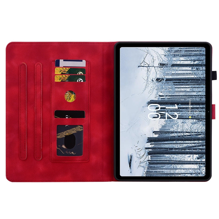 For Nokia T10 Lily Embossed Leather Tablet Case