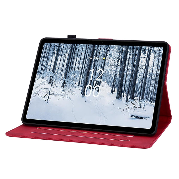 For Nokia T10 Lily Embossed Leather Tablet Case