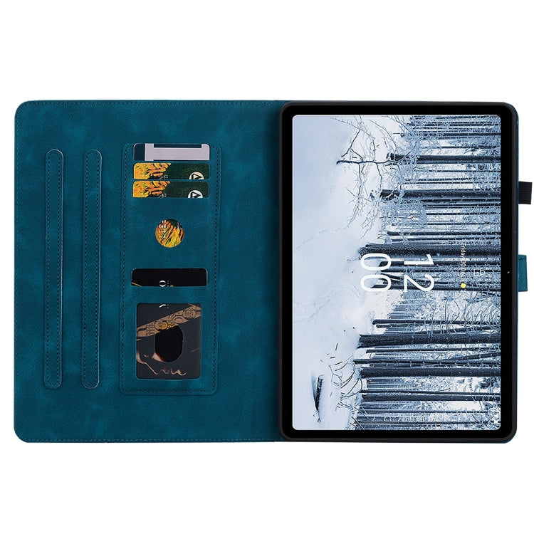 For Nokia T10 Lily Embossed Leather Tablet Case
