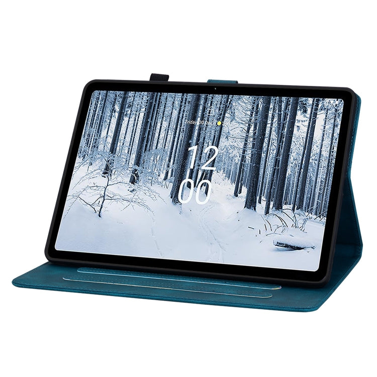 For Nokia T10 Lily Embossed Leather Tablet Case