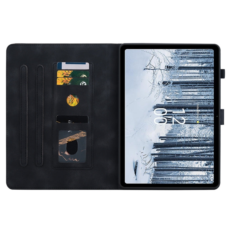 For Nokia T10 Lily Embossed Leather Tablet Case
