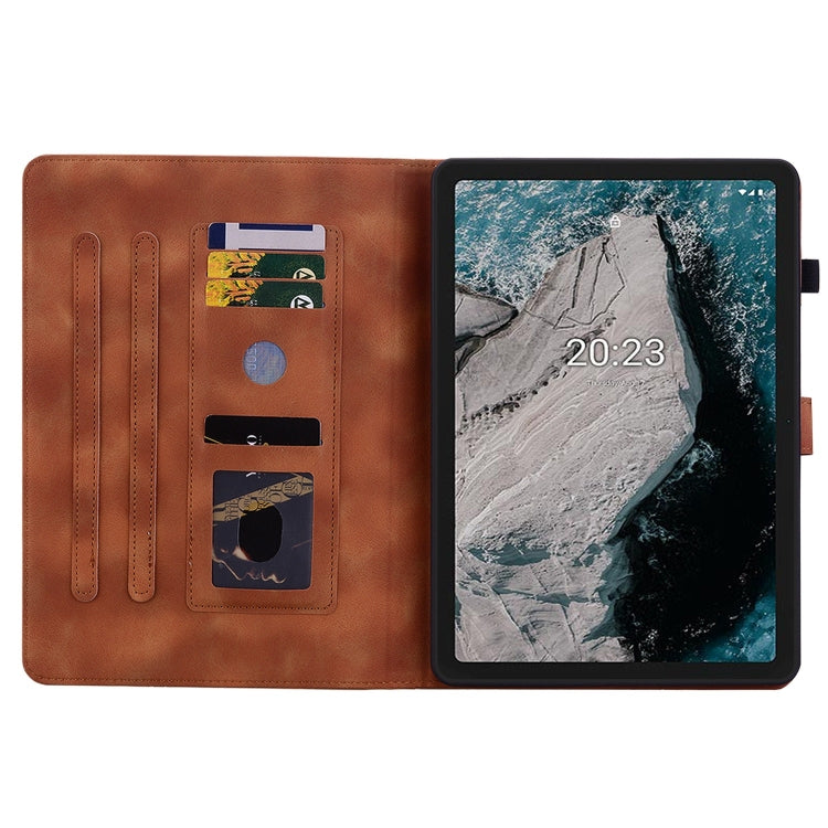 For Nokia T20 10.4 2021 Lily Embossed Leather Tablet Case
