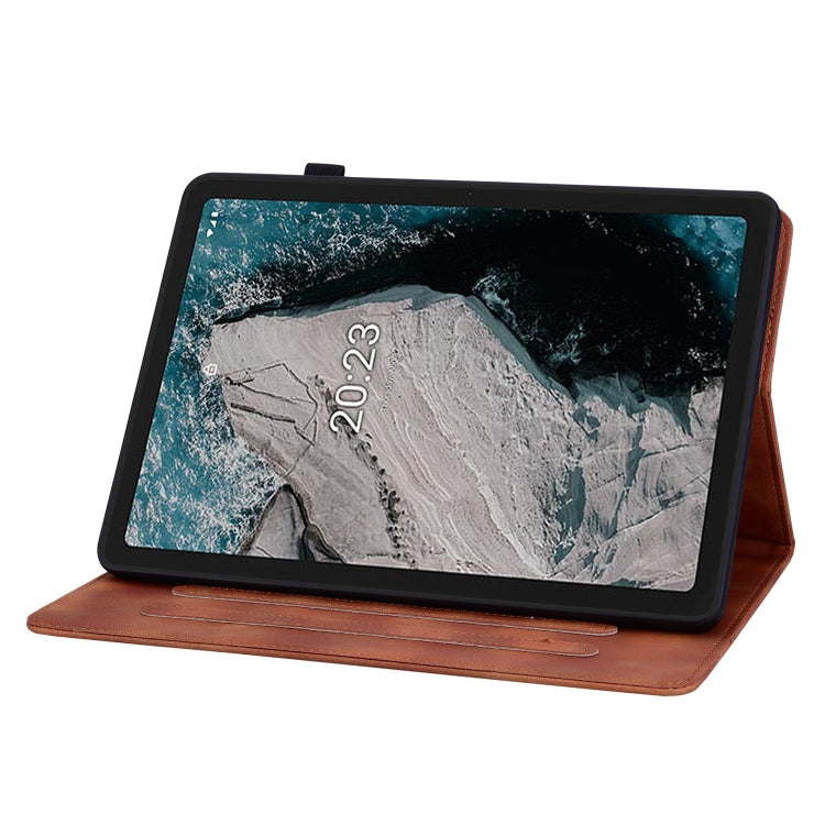 For Nokia T20 10.4 2021 Lily Embossed Leather Tablet Case