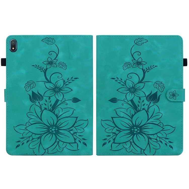 For Nokia T20 10.4 2021 Lily Embossed Leather Tablet Case