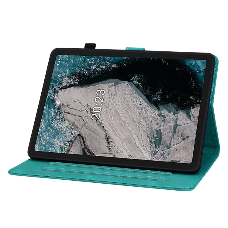 For Nokia T20 10.4 2021 Lily Embossed Leather Tablet Case