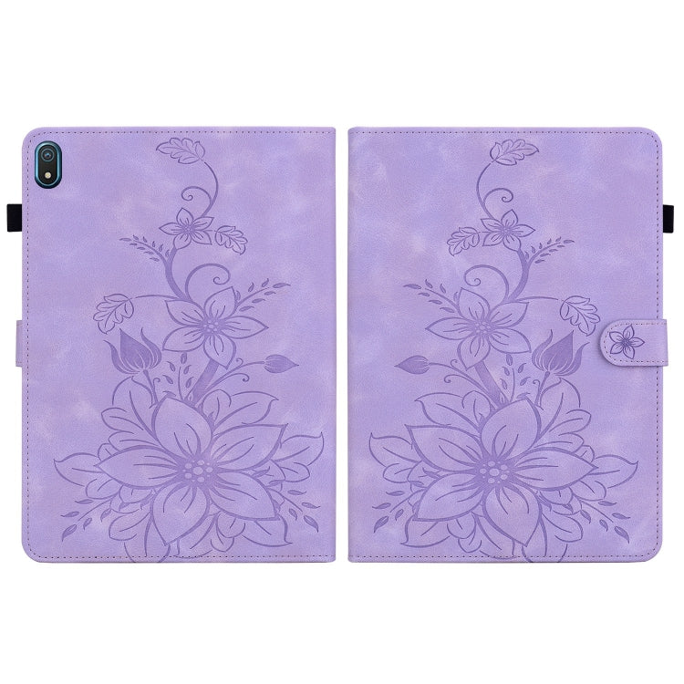 For Nokia T20 10.4 2021 Lily Embossed Leather Tablet Case