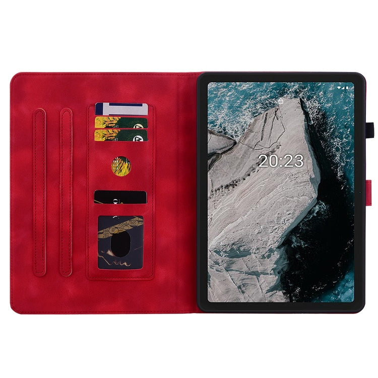 For Nokia T20 10.4 2021 Lily Embossed Leather Tablet Case