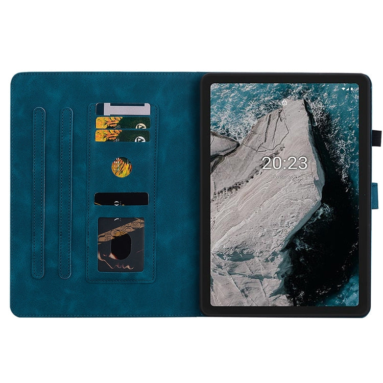 For Nokia T20 10.4 2021 Lily Embossed Leather Tablet Case