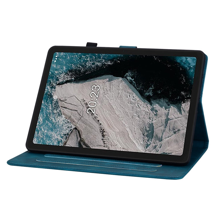 For Nokia T20 10.4 2021 Lily Embossed Leather Tablet Case