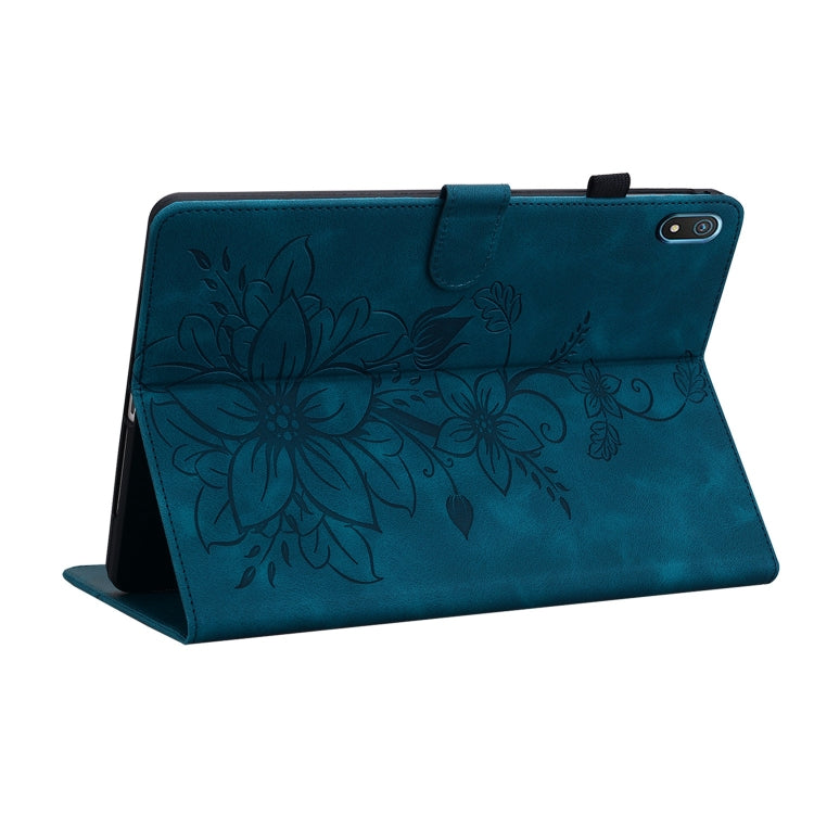 For Nokia T20 10.4 2021 Lily Embossed Leather Tablet Case