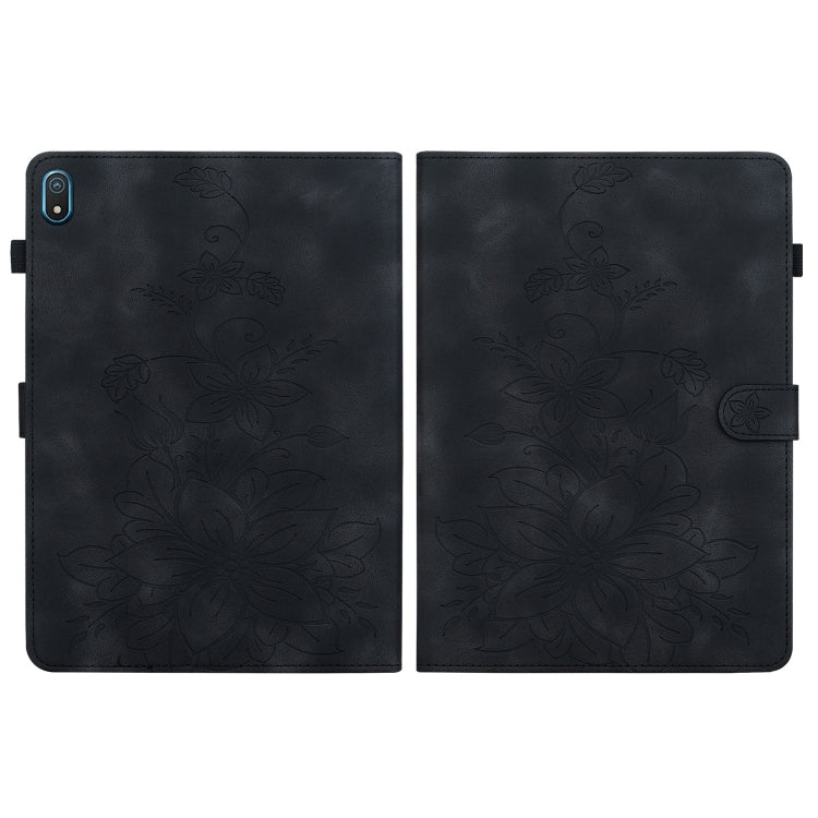 For Nokia T20 10.4 2021 Lily Embossed Leather Tablet Case