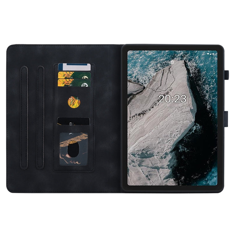 For Nokia T20 10.4 2021 Lily Embossed Leather Tablet Case