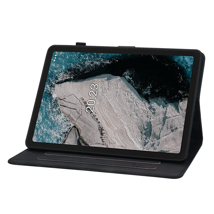 For Nokia T20 10.4 2021 Lily Embossed Leather Tablet Case