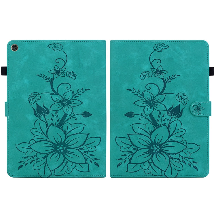 For Huawei MatePad T 10s / Enjoy Tablet 2 Lily Embossed Leather Tablet Case