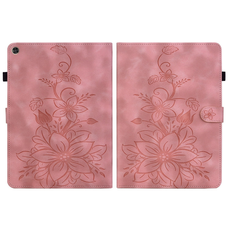 For Huawei MatePad T 10s / Enjoy Tablet 2 Lily Embossed Leather Tablet Case