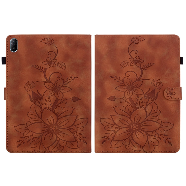 For Huawei MatePad SE 11 2024 Lily Embossed Leather Tablet Case