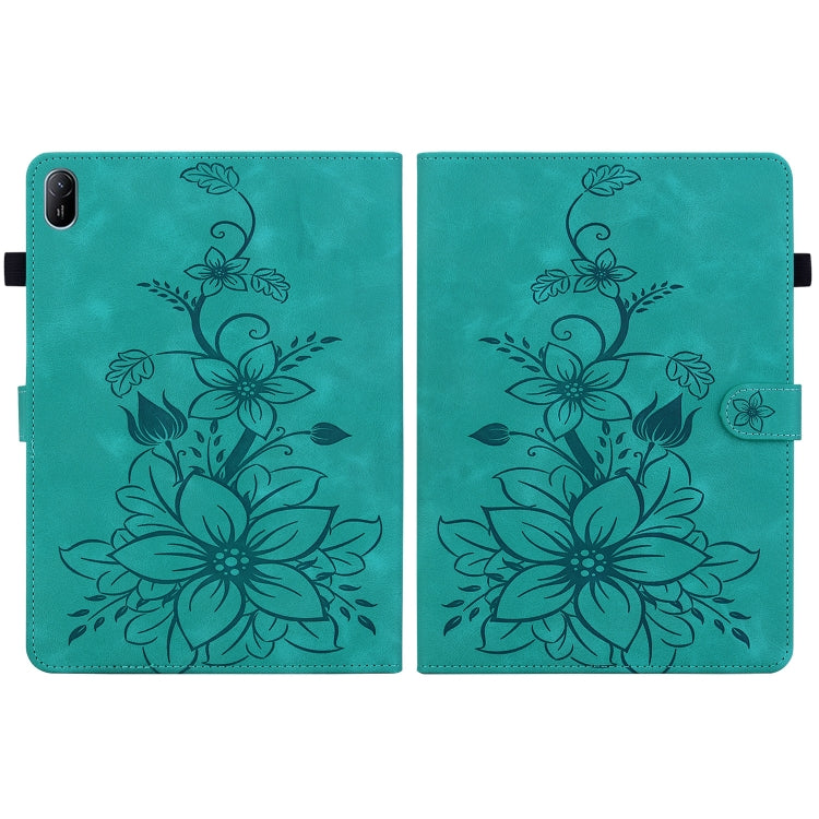 For Huawei MatePad SE 11 2024 Lily Embossed Leather Tablet Case