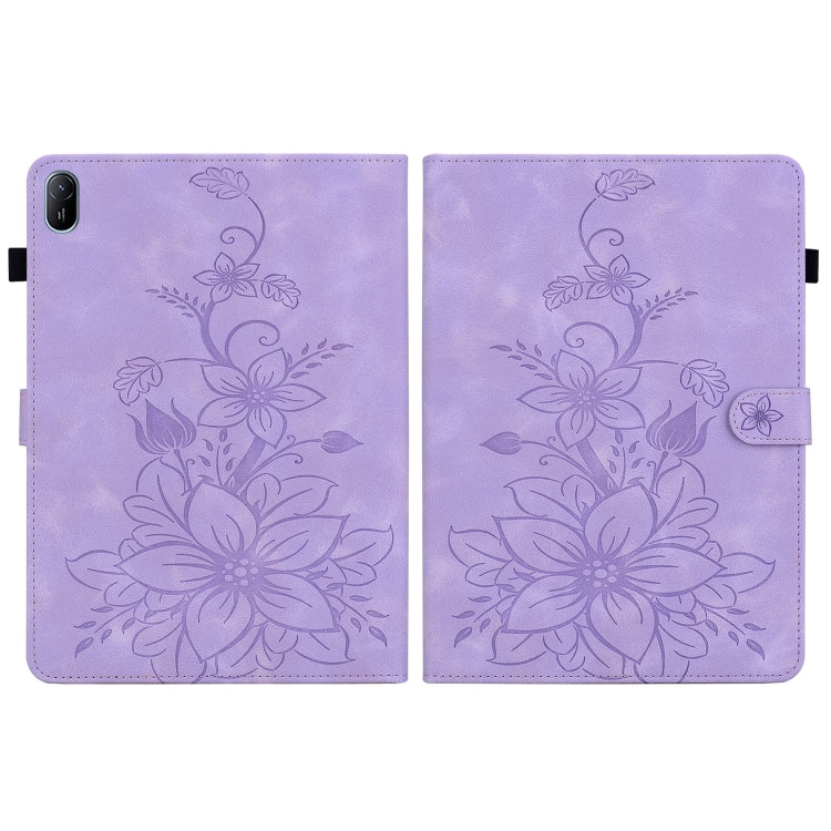 For Huawei MatePad SE 11 2024 Lily Embossed Leather Tablet Case