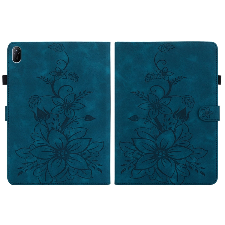 For Huawei MatePad SE 11 2024 Lily Embossed Leather Tablet Case