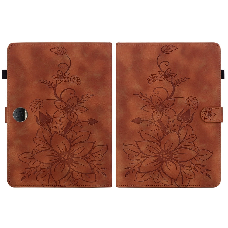 For Honor Pad 9 12.1 Lily Embossed Leather Tablet Case