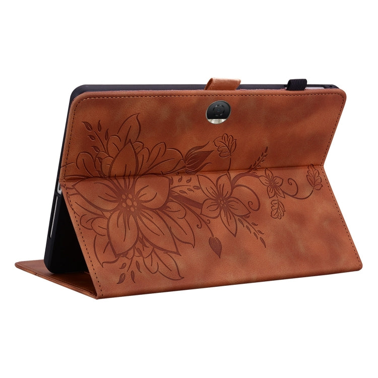 For Honor Pad 9 12.1 Lily Embossed Leather Tablet Case