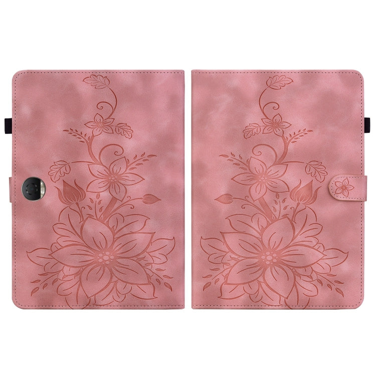 For Honor Pad 9 12.1 Lily Embossed Leather Tablet Case