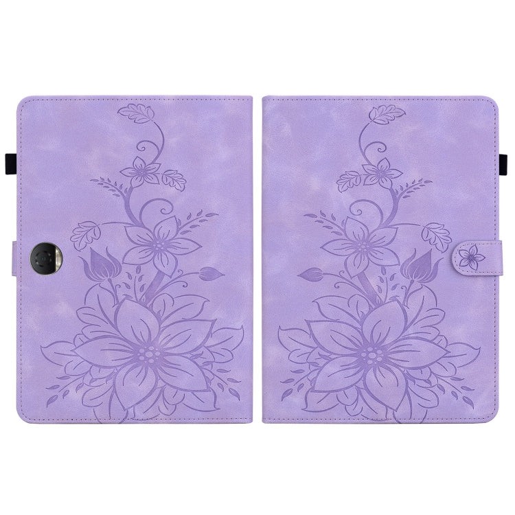 For Honor Pad 9 12.1 Lily Embossed Leather Tablet Case