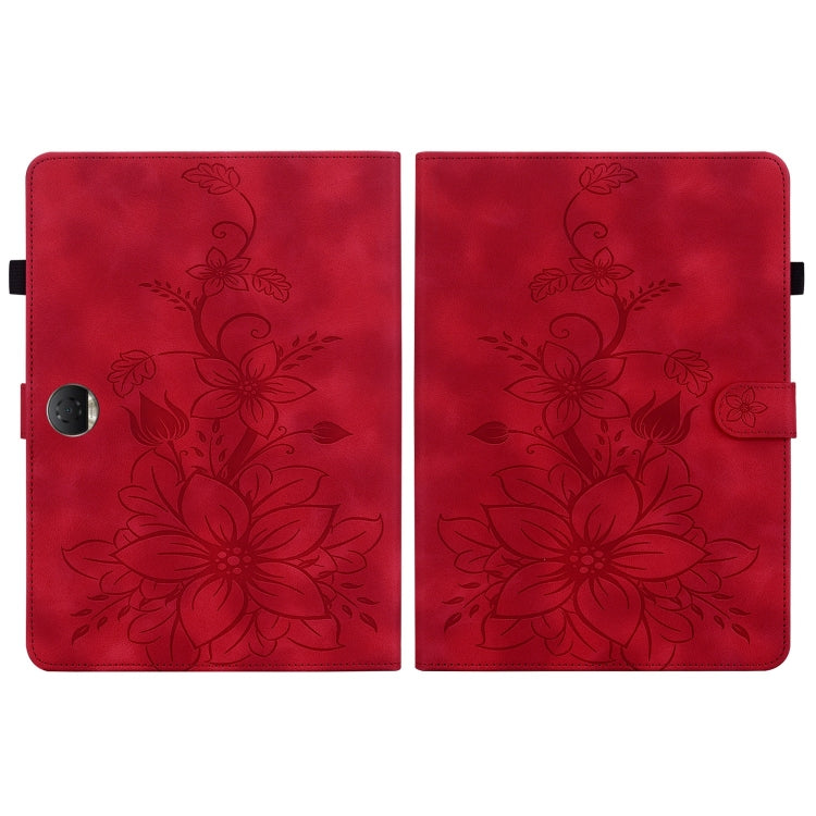 For Honor Pad 9 12.1 Lily Embossed Leather Tablet Case
