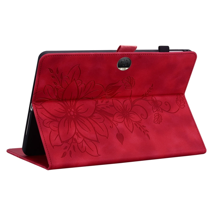 For Honor Pad 9 12.1 Lily Embossed Leather Tablet Case