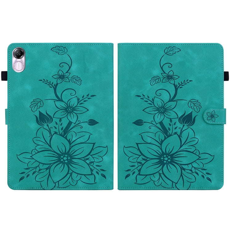 For Honor Pad X8 Pro / X9 2023 Lily Embossed Leather Tablet Case