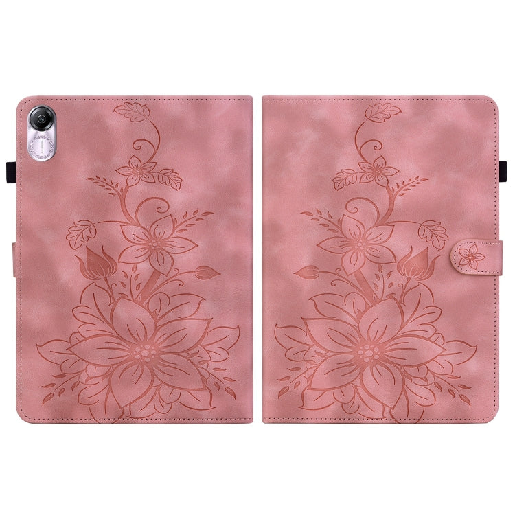 For Honor Pad X8 Pro / X9 2023 Lily Embossed Leather Tablet Case