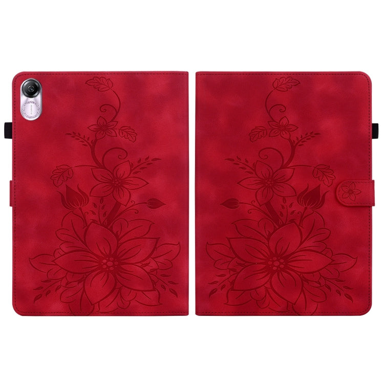 For Honor Pad X8 Pro / X9 2023 Lily Embossed Leather Tablet Case