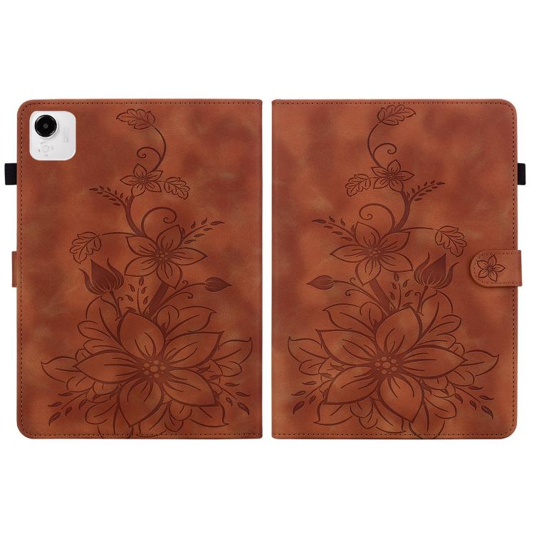 For Honor Pad X9a Lily Embossed Leather Tablet Case