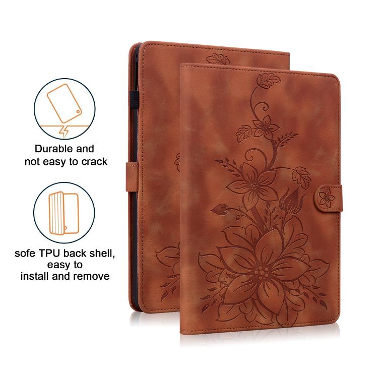For Honor Pad X9a Lily Embossed Leather Tablet Case