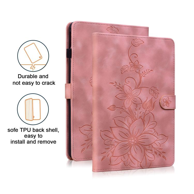 For Honor Pad X9a Lily Embossed Leather Tablet Case