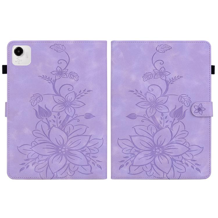 For Honor Pad X9a Lily Embossed Leather Tablet Case