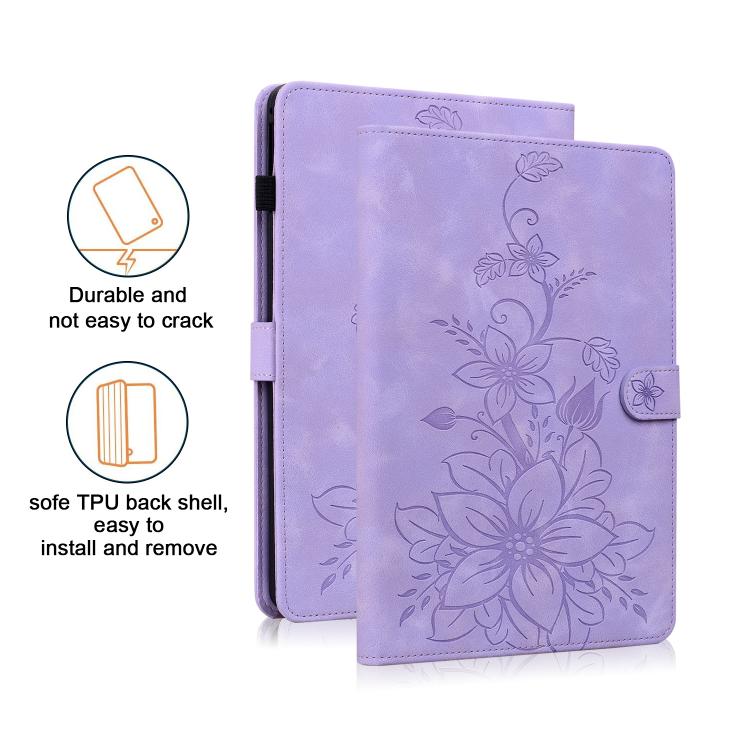 For Honor Pad X9a Lily Embossed Leather Tablet Case