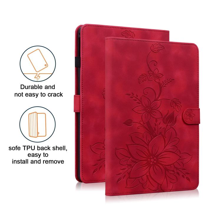 For Honor Pad X9a Lily Embossed Leather Tablet Case