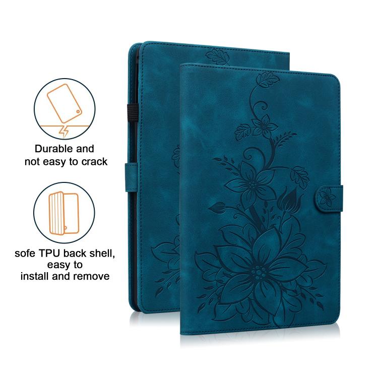 For Honor Pad X9a Lily Embossed Leather Tablet Case