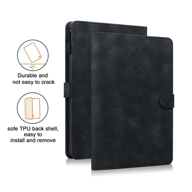 For Honor Pad X9a Lily Embossed Leather Tablet Case