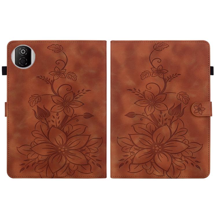 For Honor Pad X7 Lily Embossed Leather Tablet Case