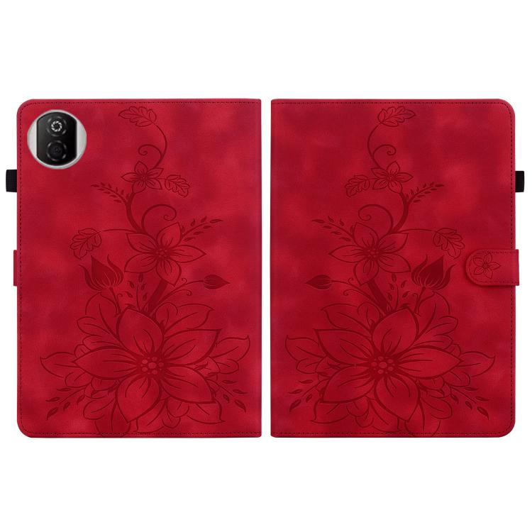 For Honor Pad X7 Lily Embossed Leather Tablet Case